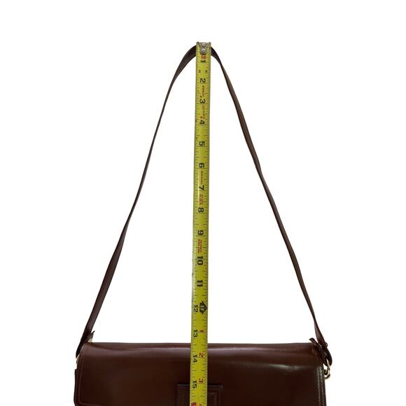 Vintage Yves Saint Laurent Brown Leather Shoulder Bag Model DE 3133 BR 1970-80s - Picture 12 of 16